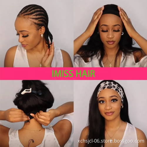 Afro Kinky Curly Hair Band Wig Synthetic Headband Wig 14-16Inch Mongolian Kinky Curly Wig for Women
